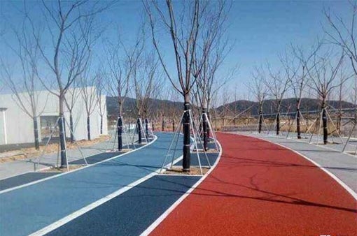 哈爾濱彩色陶瓷顆粒，彩色防滑路面 步道施工